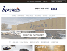 Tablet Screenshot of hausersfurniturestore.com